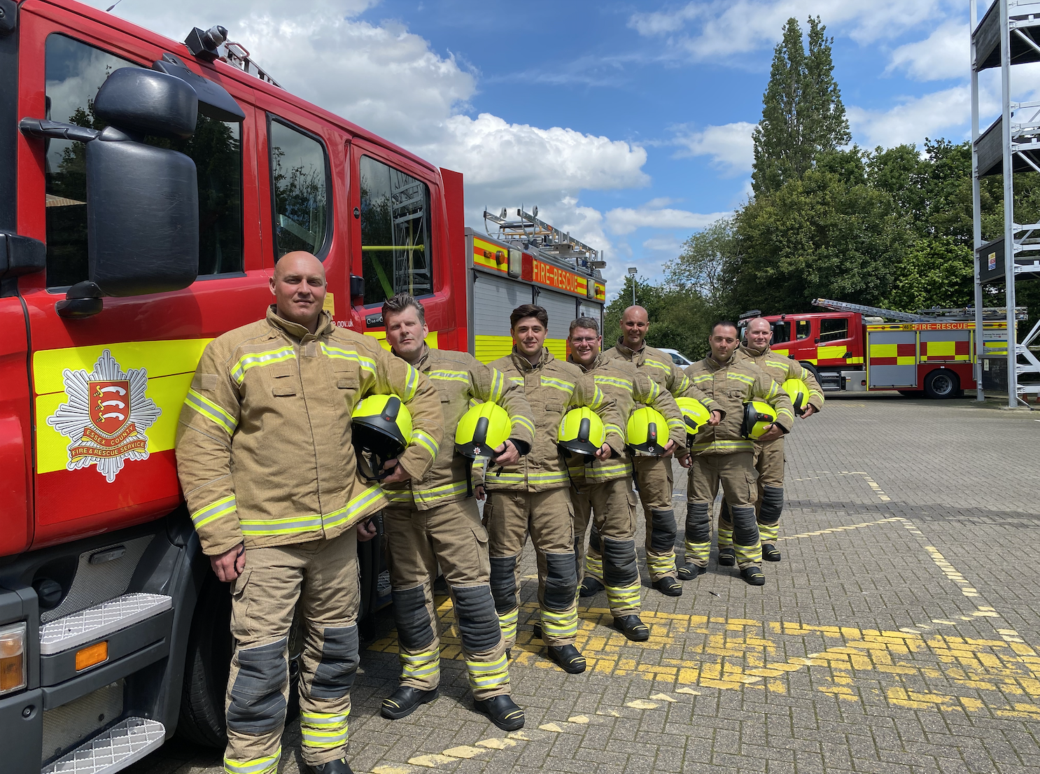 Seven new on-call firefighters complete their course at Maldon Fire Station
