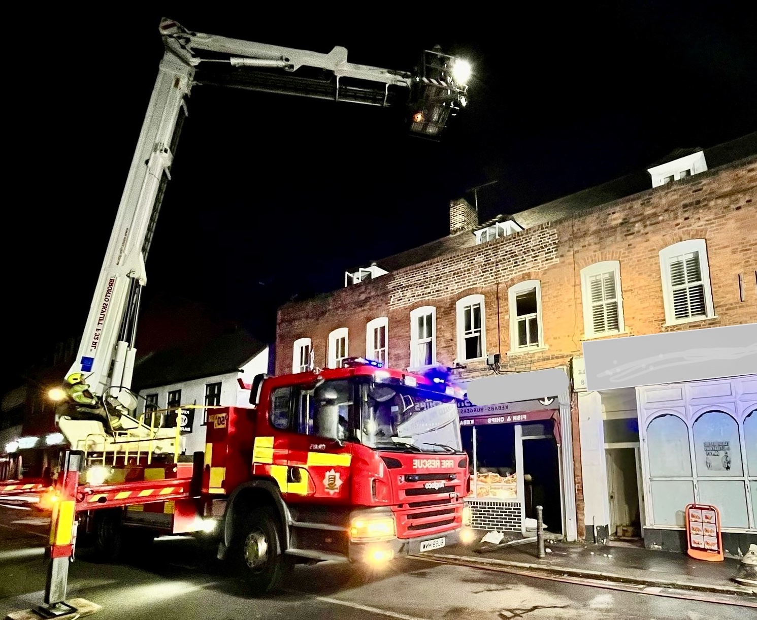 fire engine at building fire