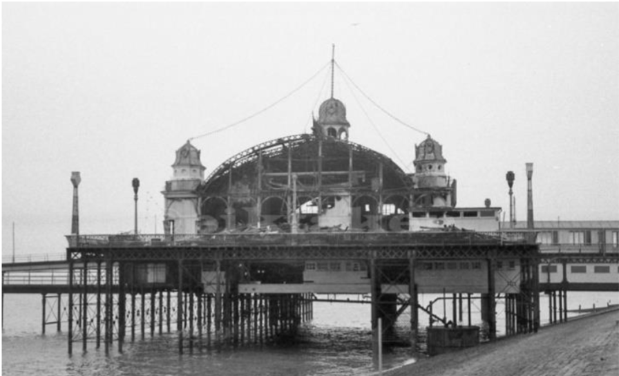 Pier head on fire