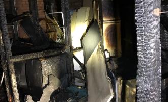 Damage done by fire in a furniture shop