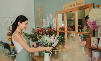 stock photo of small business flower shop