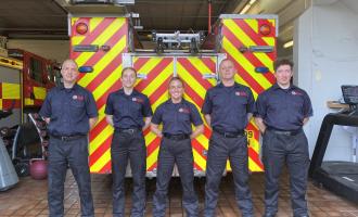 Our five new firefighters - Steve, Chloe, Ann-Marie, Joe and Clark