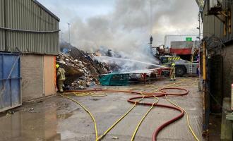Burnt Mills recycling site fire