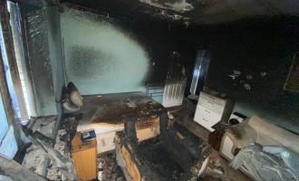 A burnt out room