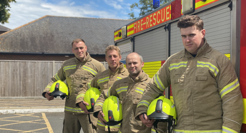 Four new on-call firefighters at our Service Training Centre
