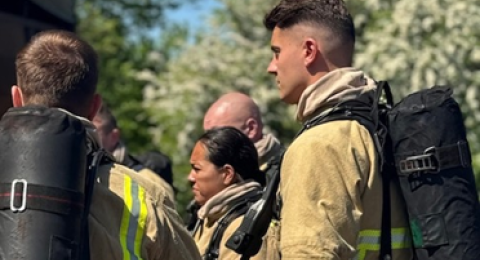 Firefighters training