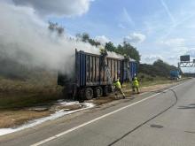 smoke coming from the lorry