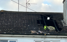 Firefighters working to extinguish a loft fire in Billericay